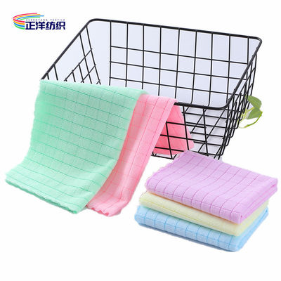 500gsm Car Cleaning Rags Plaid Style 40x40cm All Season Microfiber Weft Cloth Car Wiping Towels