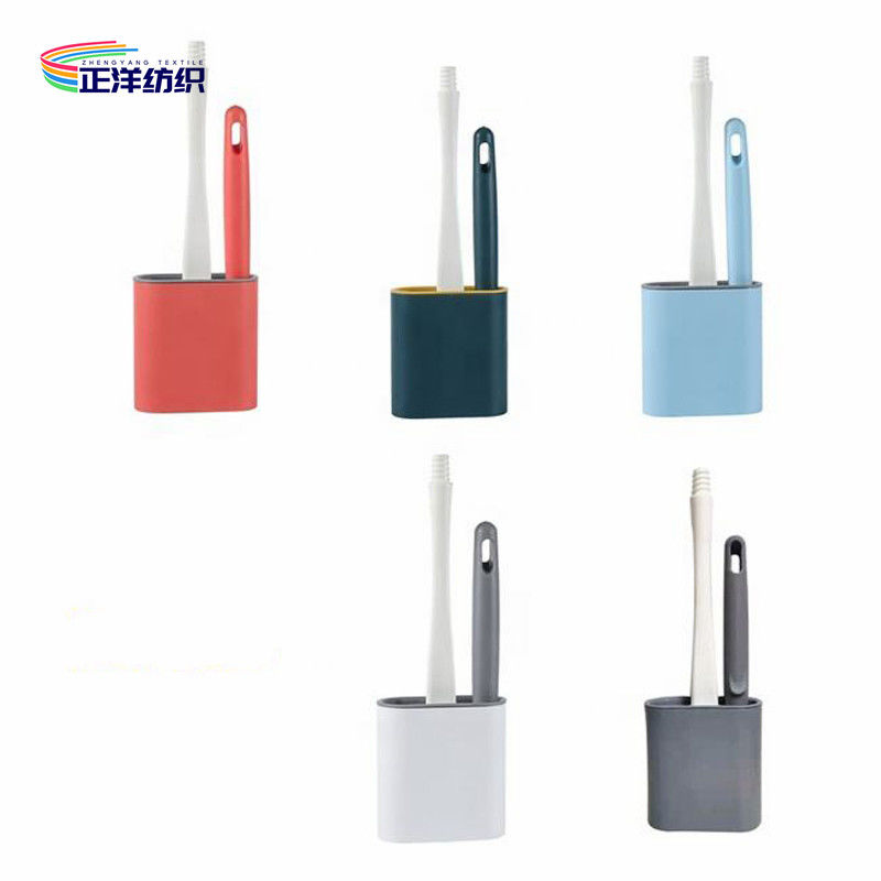 38cm Long Handle Carpet Brush TPR Silicone Material 195g Multi Color Toilet Brush With Holder