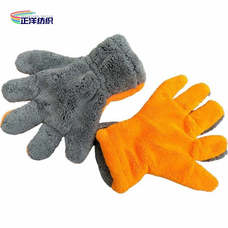 Wet Dry Car Detailing Tools 12x30cm 80g 100% Split Microfiber Grey Orange Fingers