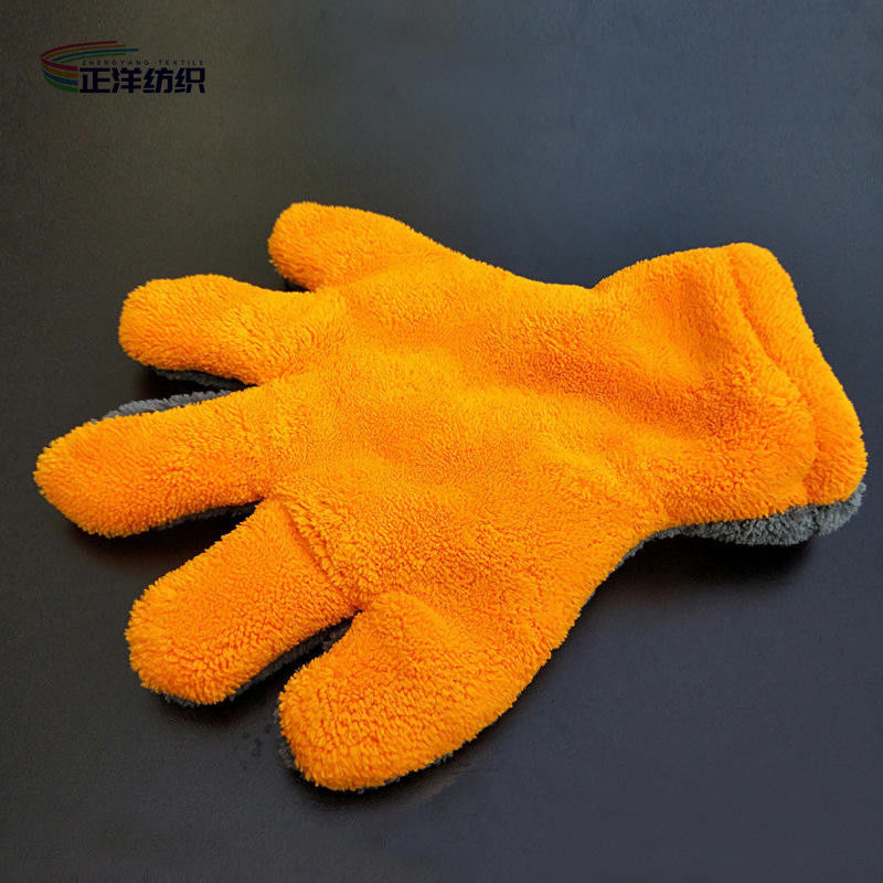 Wet Dry Car Detailing Tools 12x30cm 80g 100% Split Microfiber Grey Orange Fingers