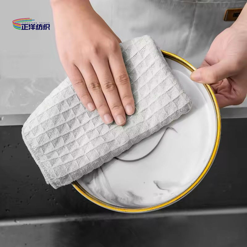 Reusable Cleaning Cloth 40x40cm 300gsm Weave Cloth Microfiber Fancy Porcelain Wipe Rag