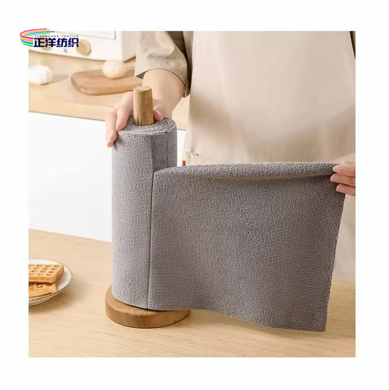 Custom Logo and Packing Multi-Purpose Absorbent Tear-Off Edgeless Microfibre Towel Roll Rag Kitchen Microfiber Cleaning