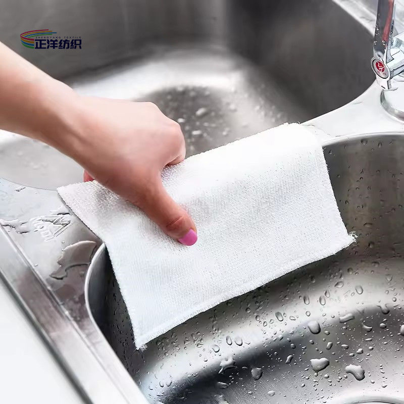 Ultra-Fine Natural Bamboo Fiber Charcoal Dishcloth Microfiber Dish Towel Cleaning Cloth