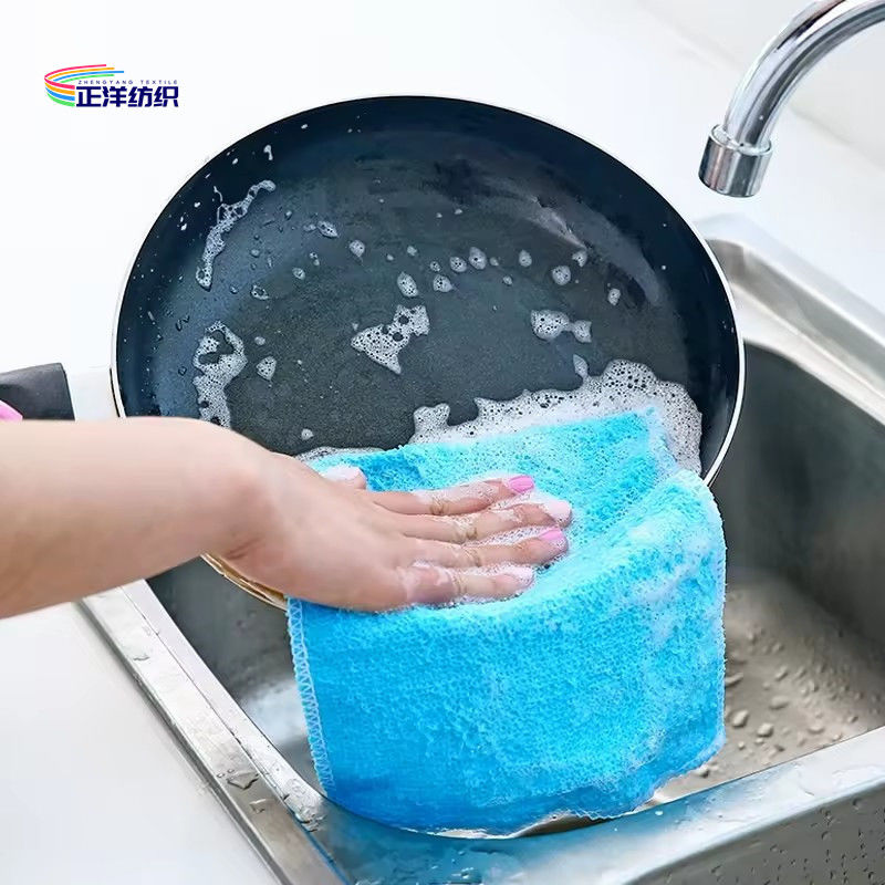Ultra-Fine Natural Bamboo Fiber Charcoal Dishcloth Microfiber Dish Towel Cleaning Cloth